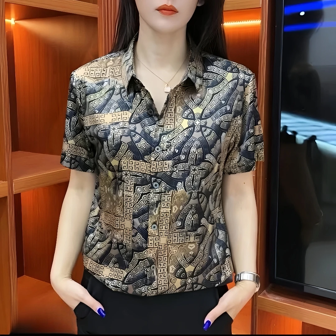 男士夏季新款男士时尚衬衫百搭休闲高品质轻奢商务经典短袖上衣