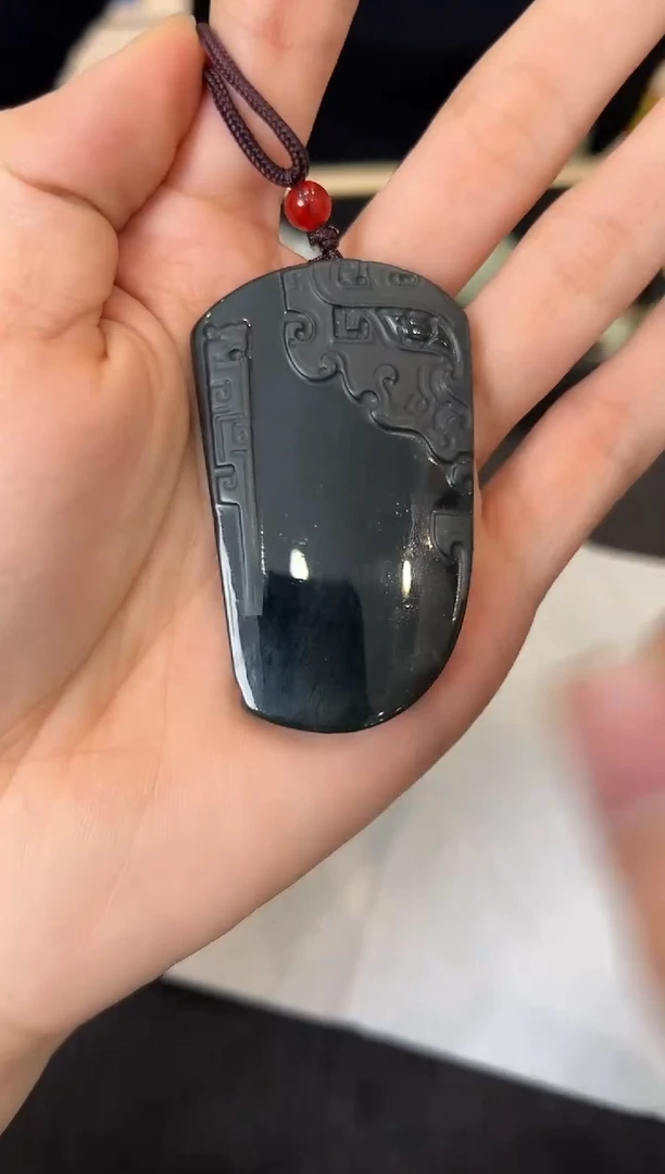 颈饰未镶嵌和田玉无事牌椒图吊坠-593697