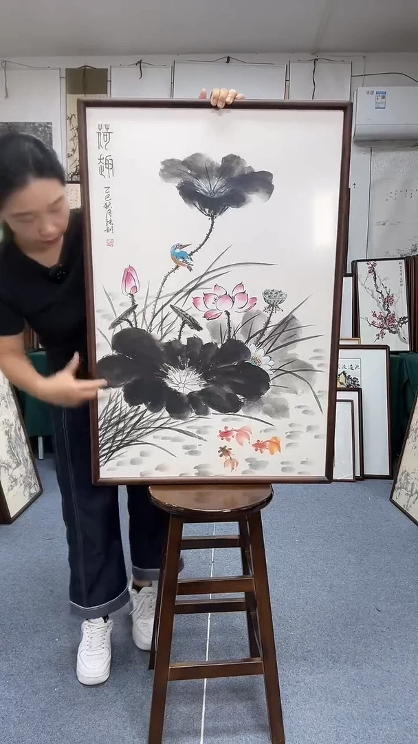国画62*92实木画框京东包邮手绘