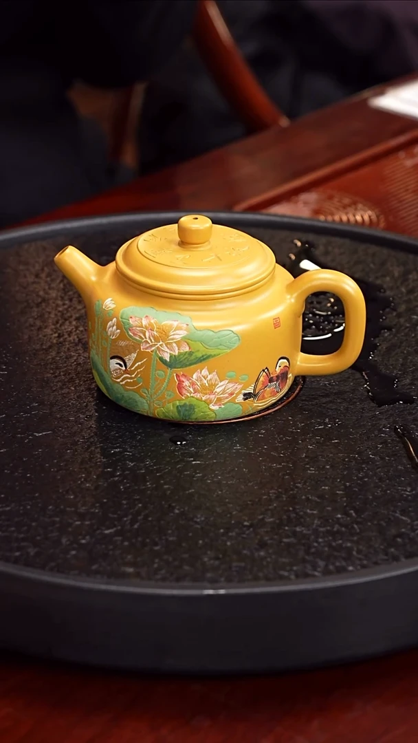 茶壶紫砂沈建康  德钟76 富贵金砂  320毫升 德钟墨宝
