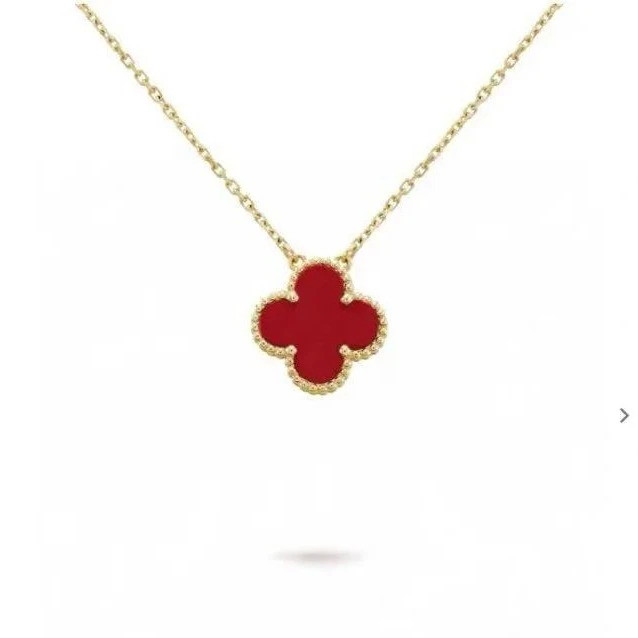 合金项链 双面红色经典圣诞轻奢气质时尚 富贵花项链