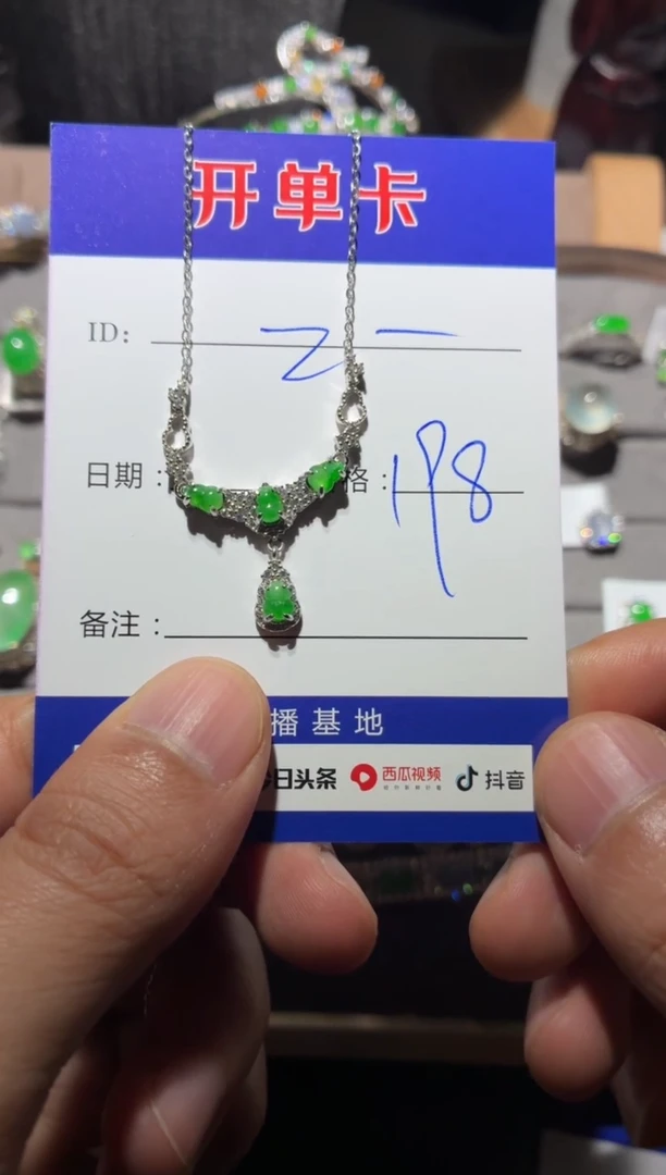 颈饰银S925镶嵌翡翠Z**. ZYX.