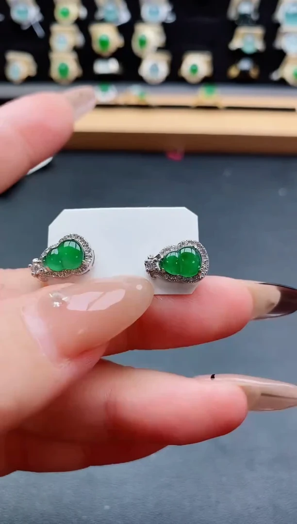 银S925镶嵌戒指翡翠1