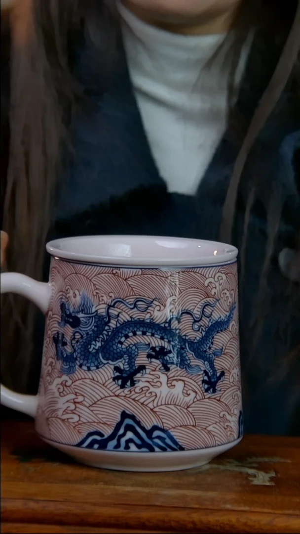 摆件陶稀土海浪办公杯