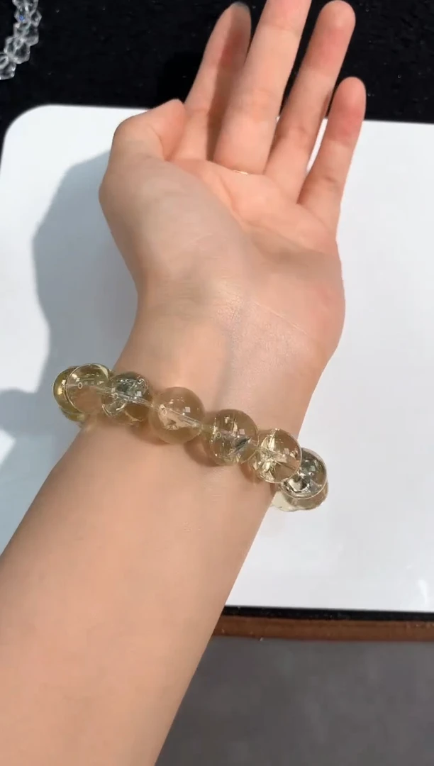 【闪购商品】水晶手链未镶嵌107号爆闪黄阿赛单圈13.5mm