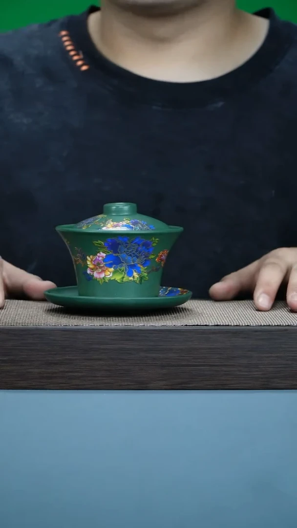紫砂茶宠国色天香盖碗