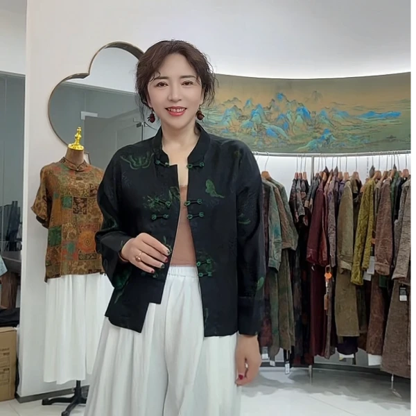 【青蝶绣影】新中式休闲复古中国风百搭双面外套65-8985青蝶绣影