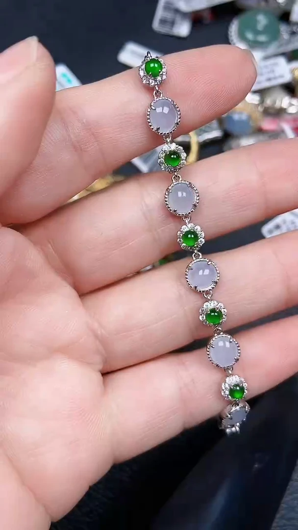 颈饰银S925镶嵌翡翠0087