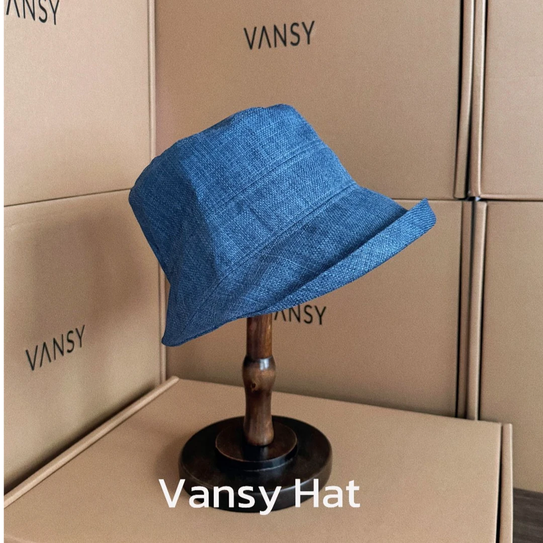 日系简约纯色亚麻透气渔夫帽女休闲防晒显脸小遮阳百搭盆帽太阳帽