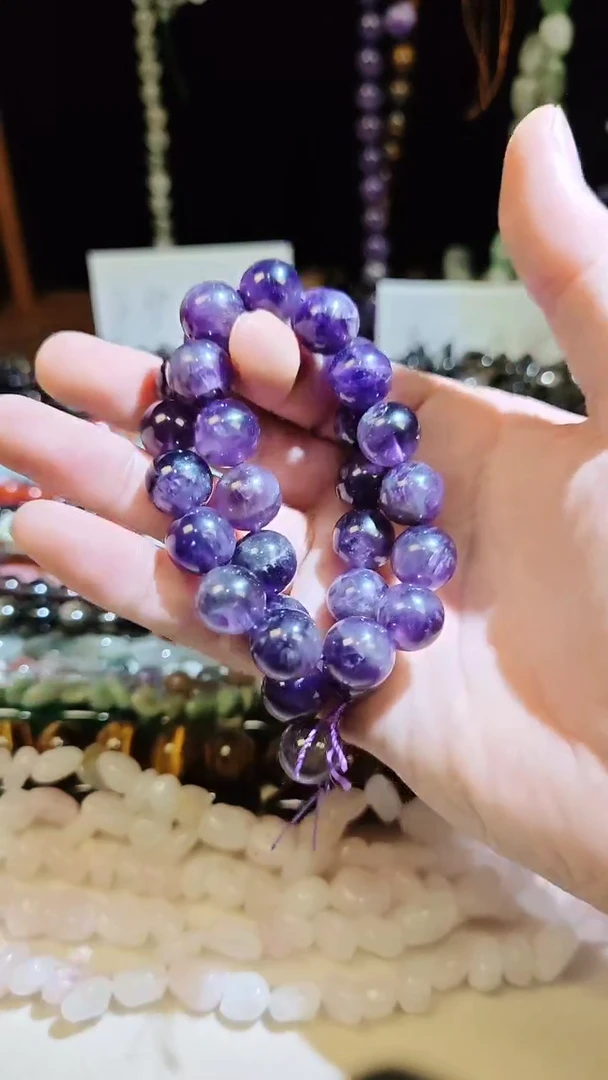 未镶嵌玛瑙/玉髓珠宝半成品紫晶卡12mm