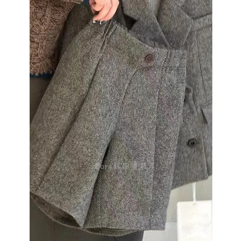 B33新款秋冬装灰色五分裤洋气时髦大童休闲潮