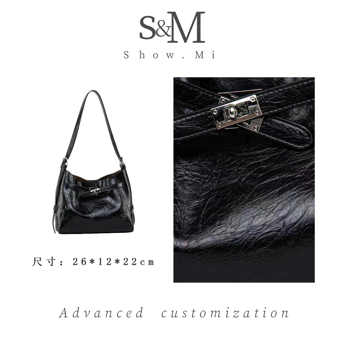 【Show Mi】QYX-7062-黑色-轻奢小众时尚百搭女士包包sm