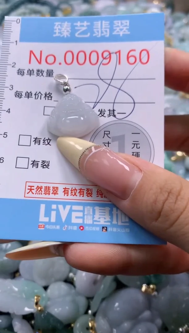 翡翠未镶嵌颈饰含绳0009160