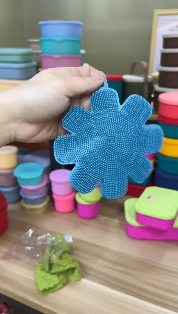 硅胶蓝色-花形洗碗刷