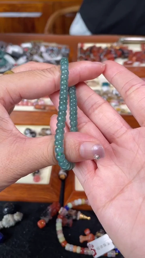 翡翠未镶嵌颈饰晴水直切手链6mm