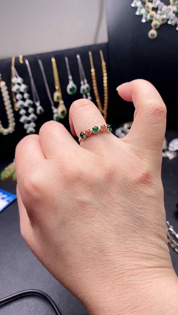 银S925镶嵌戒指翡翠1111111