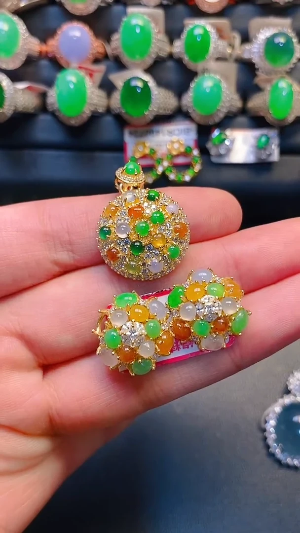 银S925镶嵌戒指翡翠天然