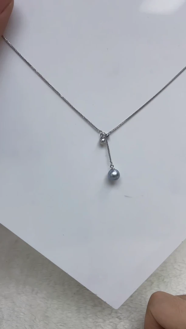 颈饰银S925镶嵌海水珍珠