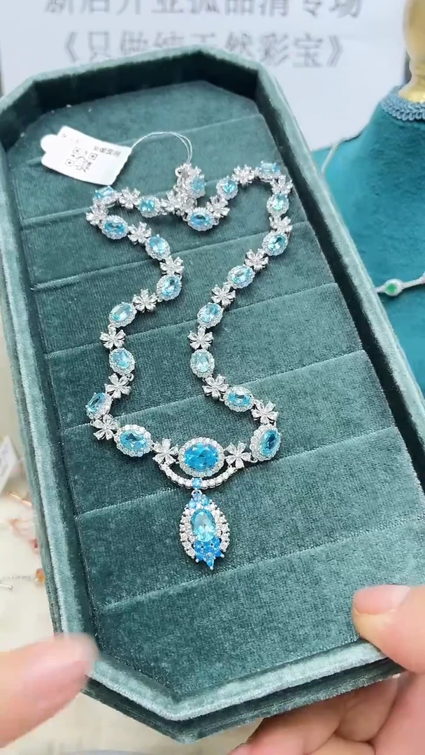 银S925镶嵌托帕石项链203ZB1122产品一个（多样性）