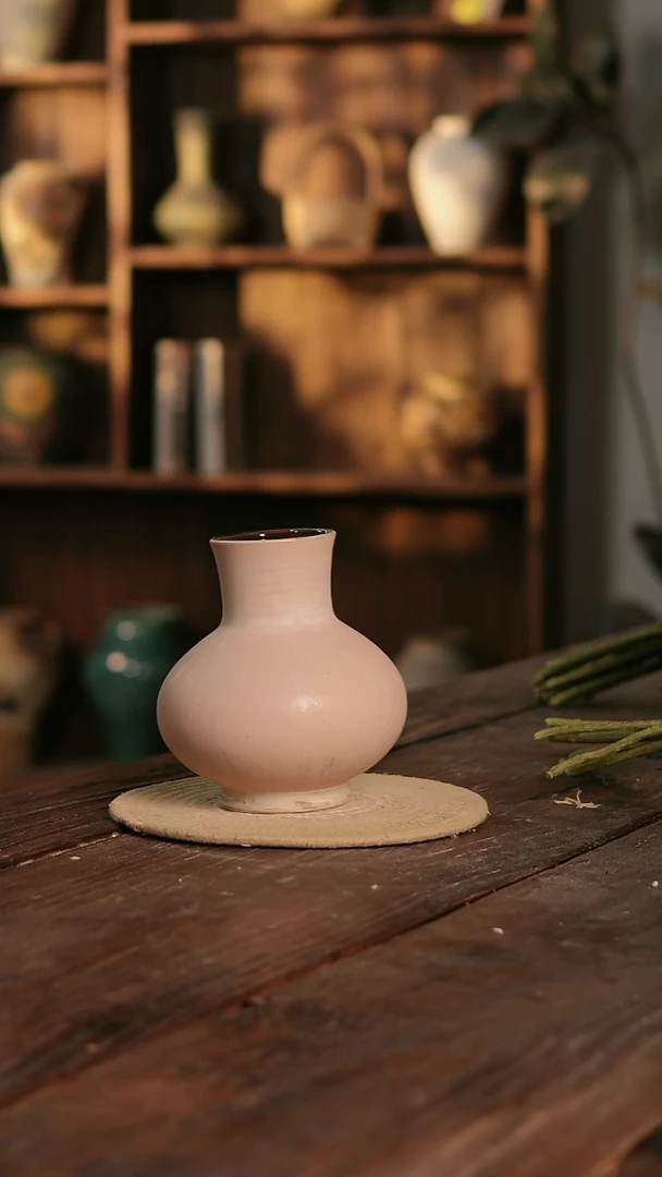 摆件15-374 陶瓷花器高18口径8