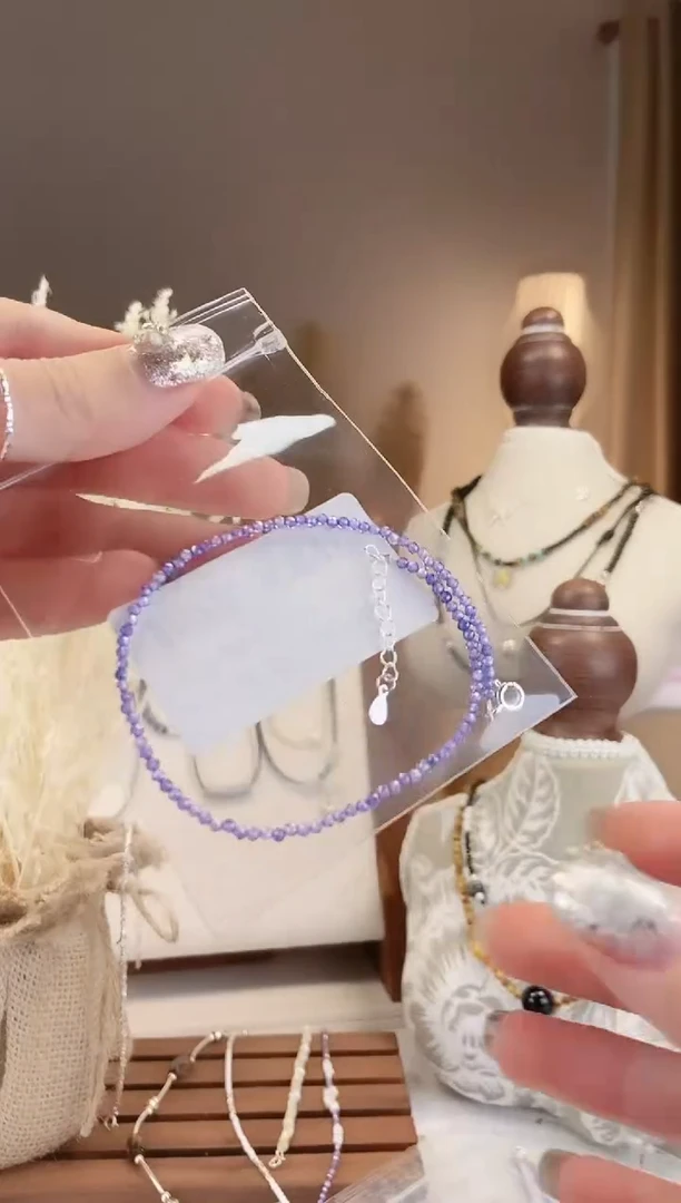 无925银紫锆-脚链