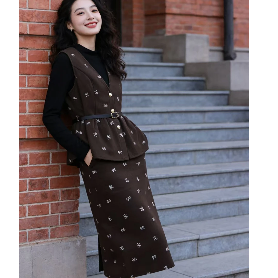 套装休闲风时尚套装网红背心轻熟风静奢风收腰法式