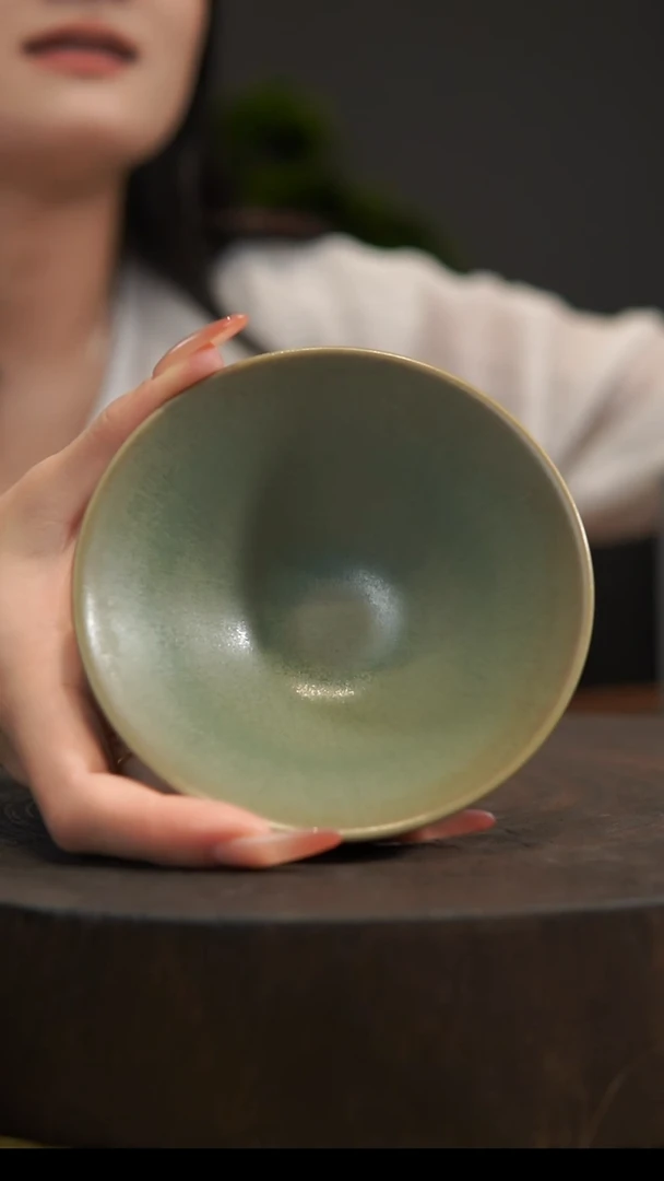 杯子诺***爷 斗笠杯 汝州原产地 原矿原釉