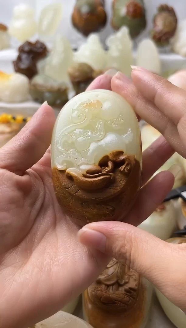 石材方解石手把摆件不退换兔微瑕