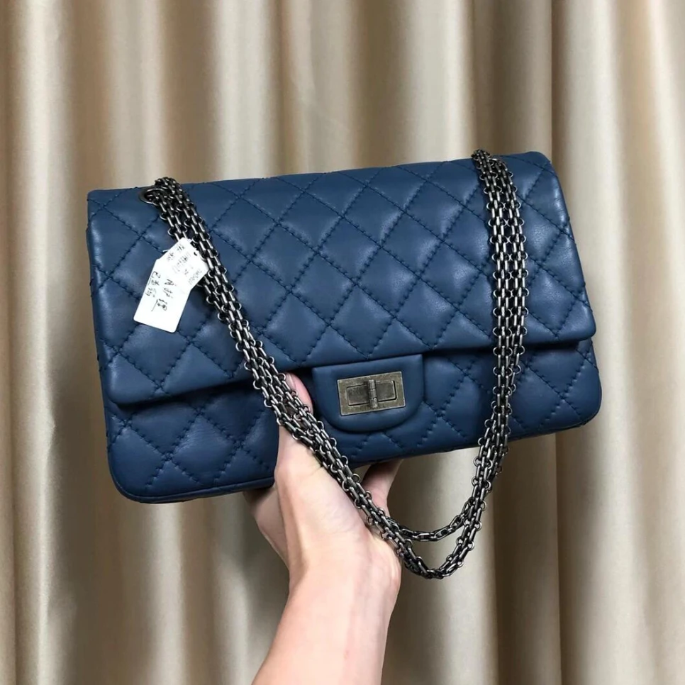 99新 Chanel/香奈儿 【杨贵妃专属】大号午夜蓝牛皮2.55单肩包