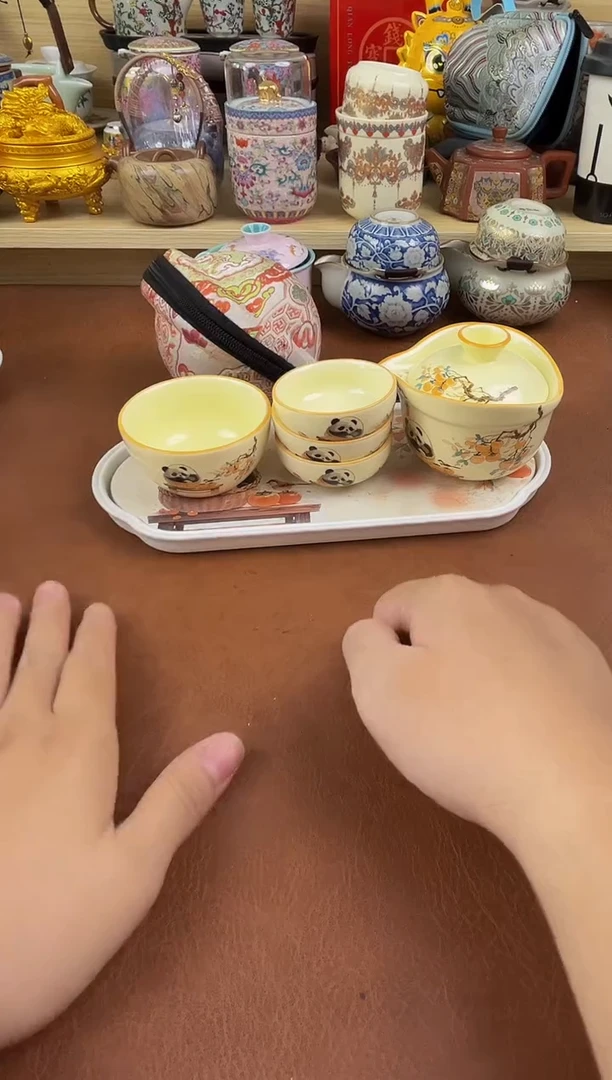 陶瓷茶具摆件旅行套组