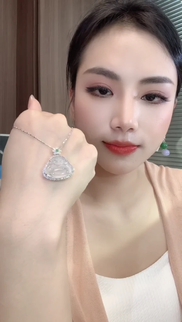 翡翠18K金镶嵌吊坠(不含链)C11