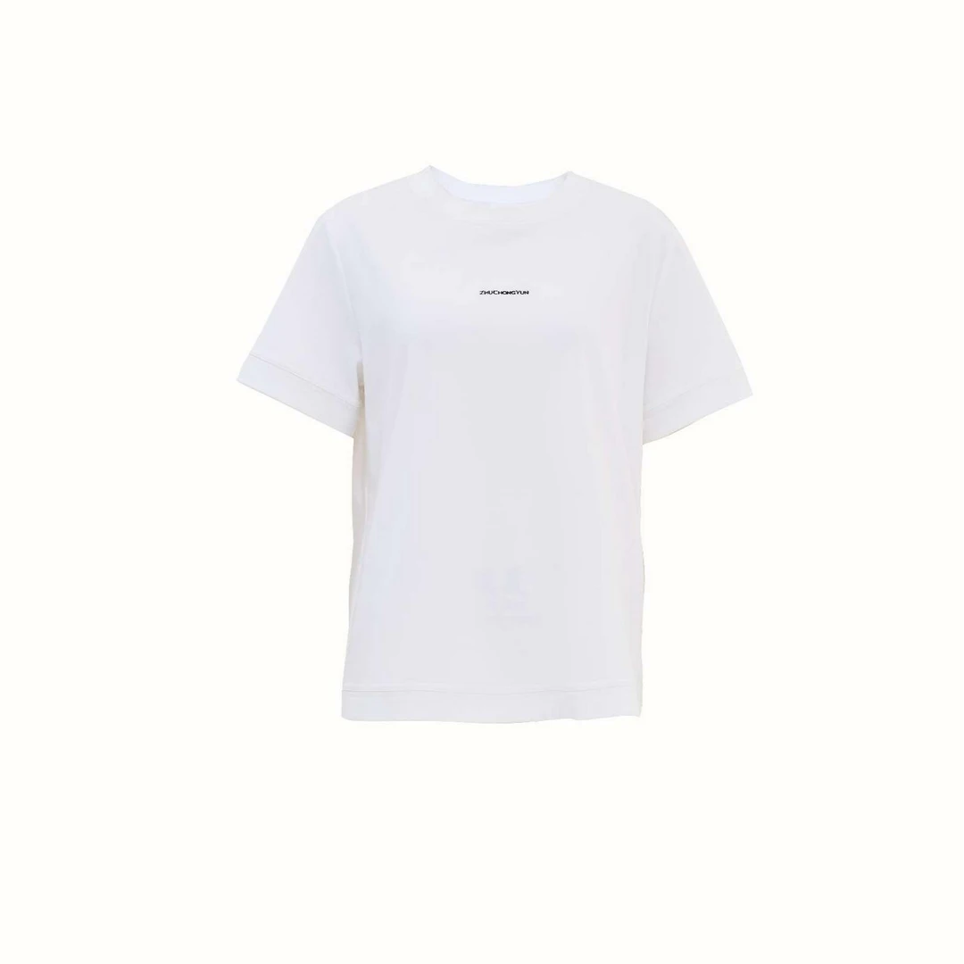 【米儿精选】ZHUCHONGYUN女装杏色T恤时尚休闲百搭杏色CCEG11017