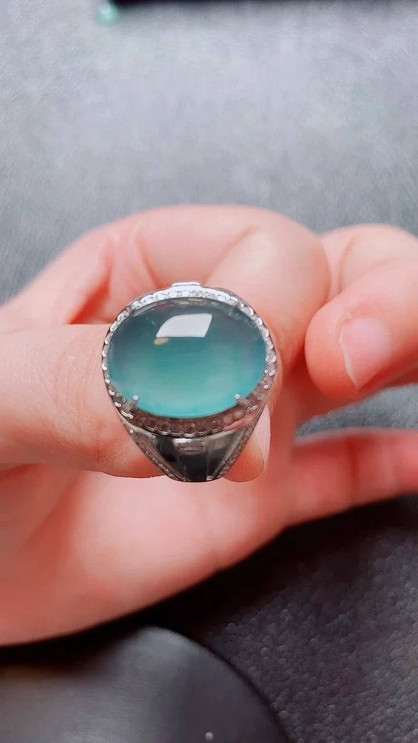 银S925镶嵌戒指翡翠翡翠