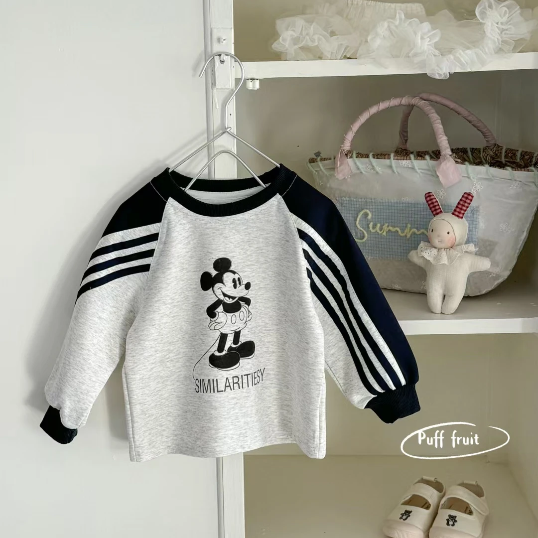 PUFF-9169-儿童春季新款时尚洋气米老鼠圆领卫衣