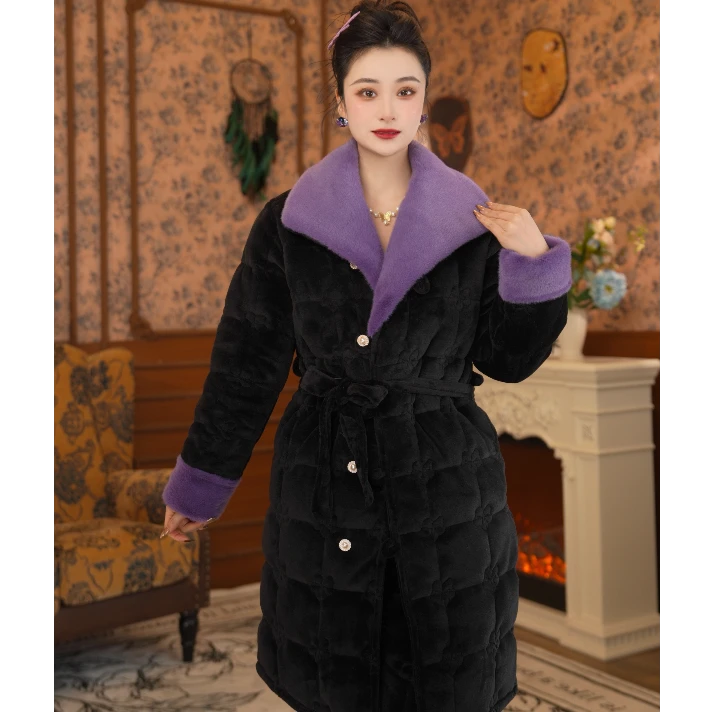 【九紫离火●长款】【亭子】家居服长袖睡衣女冬款套装加绒保暖