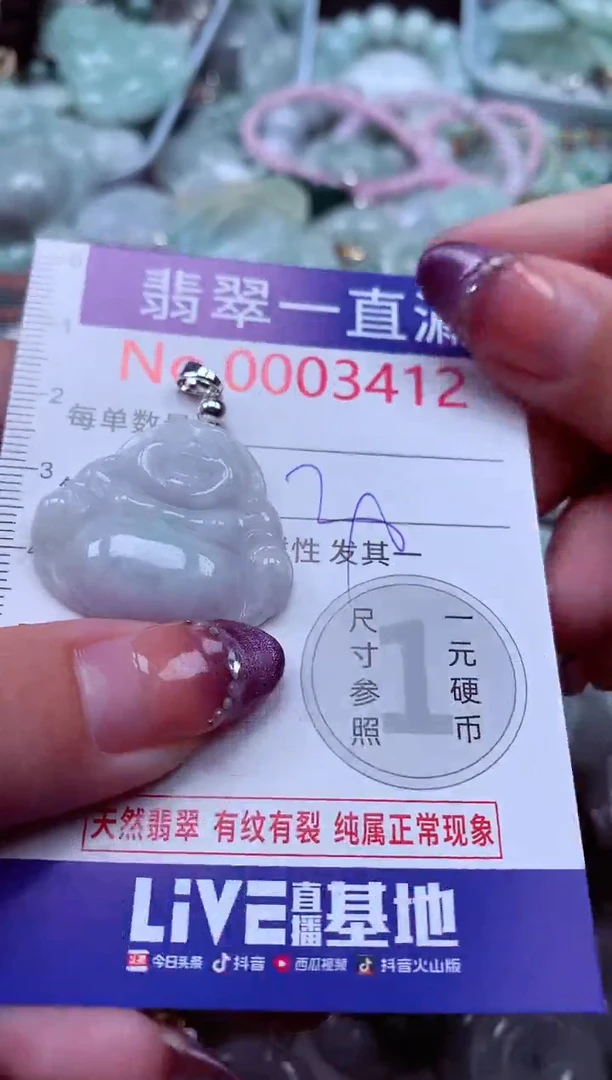 翡翠未镶嵌吊坠(不含链)3412