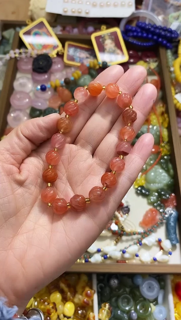 未镶嵌玛瑙/玉髓珠宝半成品南红南瓜珠