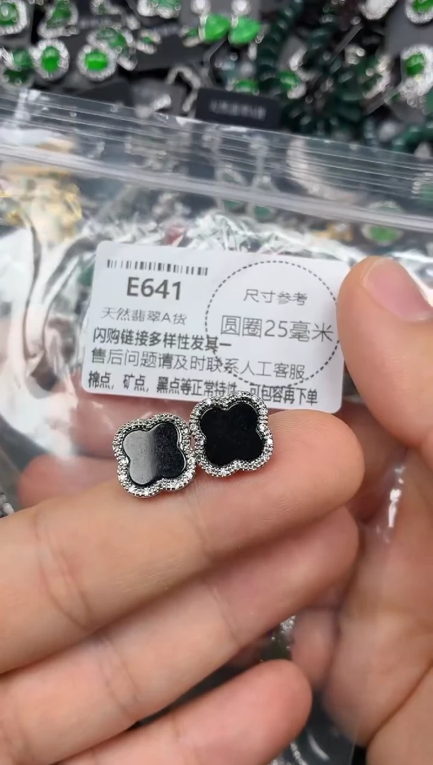 颈饰未镶嵌翡翠E641耳钉