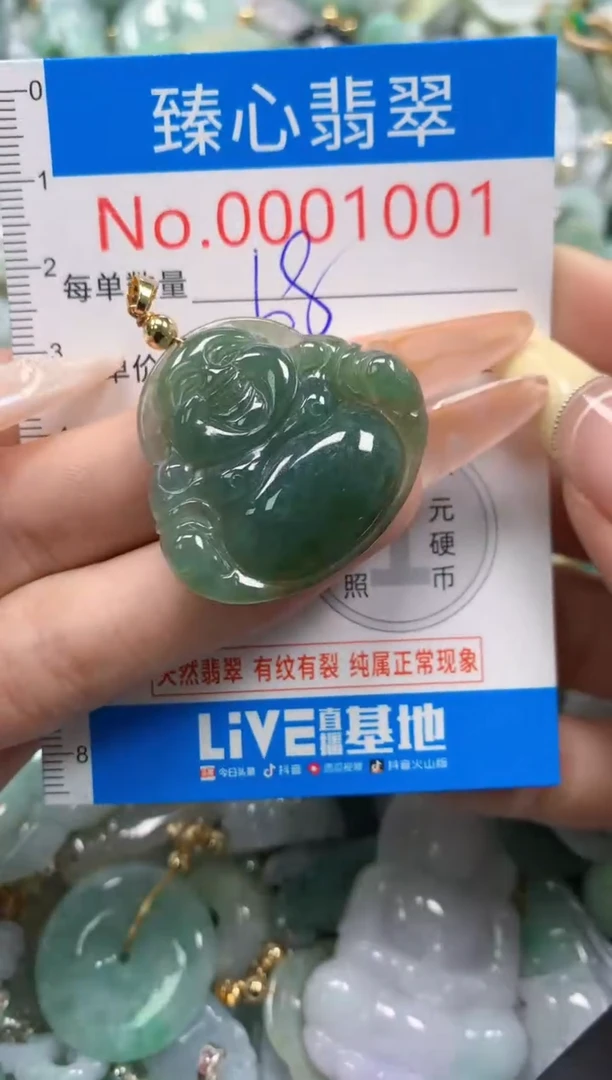 翡翠未镶嵌颈饰含绳0001001