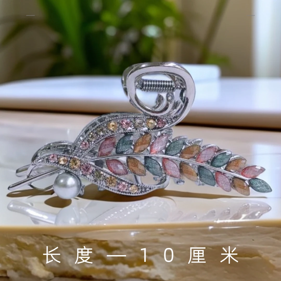 泛思新款高端五彩麦穗矿黑轻奢高端抓夹鲨鱼夹后脑勺气质发饰抓夹