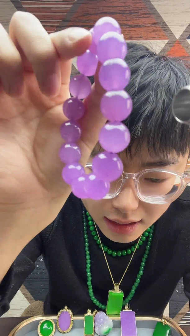 【闪购商品】翡翠手链未镶嵌017翡翠紫翡手链