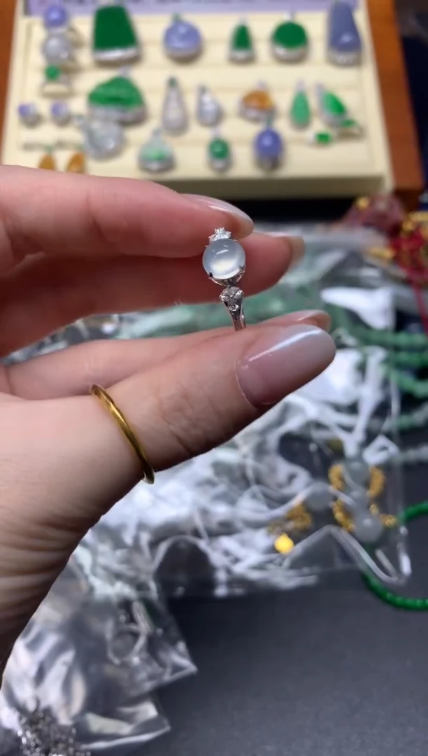 【闪购商品】翡翠戒指18K金镶嵌戒指|6980+698