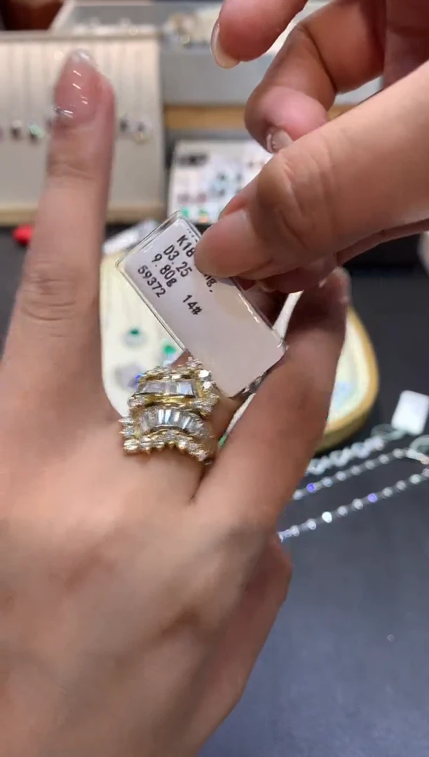 戒指/指环18K金镶嵌天然钻石D478|23800