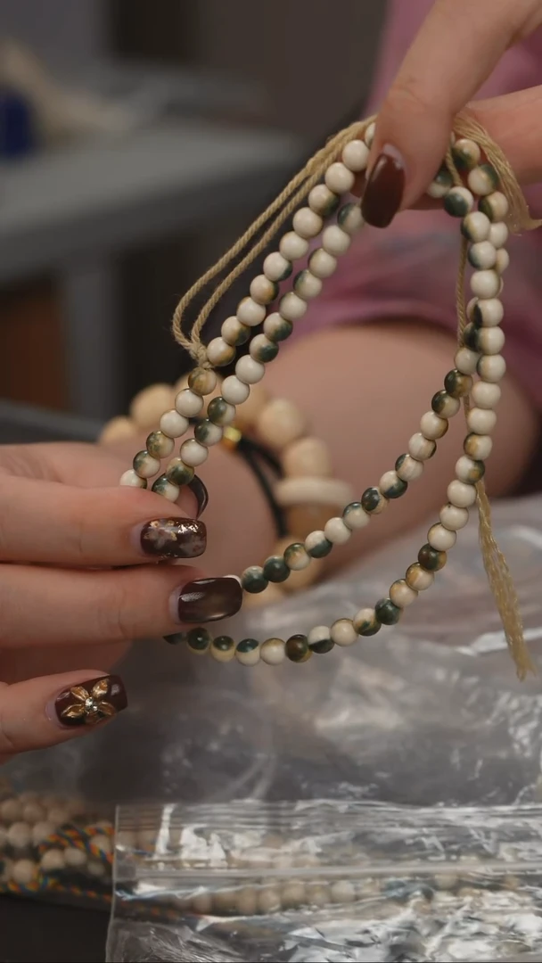 手串/手链/手镯猛犸象牙6MM蓝眼多圈