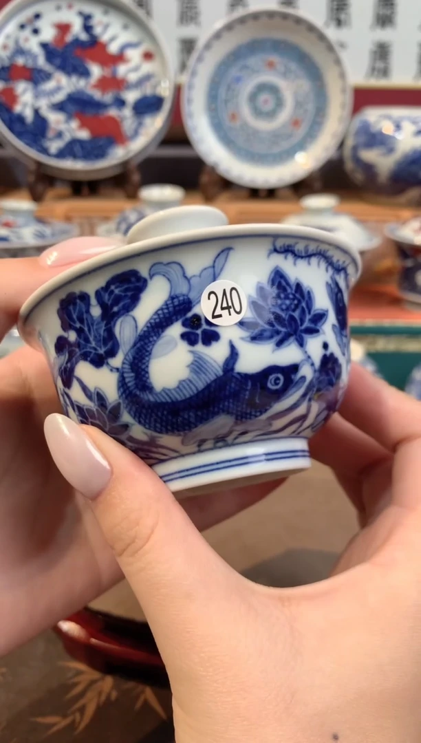 热***叶240青花盖碗xwy202