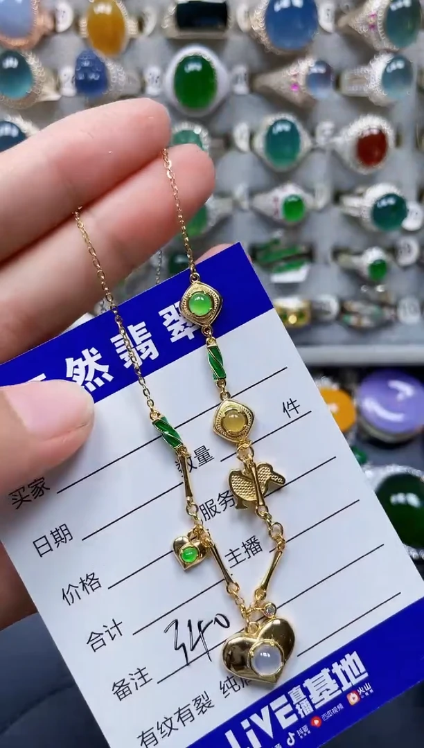 银S925镶嵌戒指翡翠340