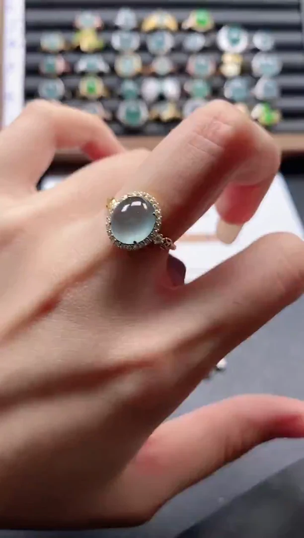 银S925镶嵌戒指翡翠51511