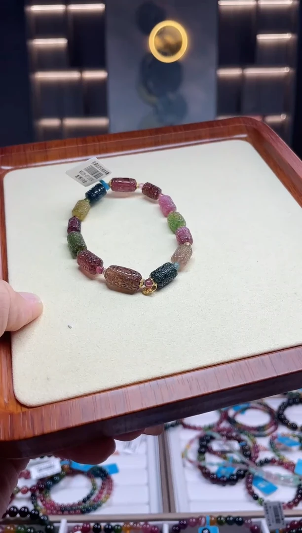 桶珠单圈手串未镶嵌碧玺（多样性发一条）T