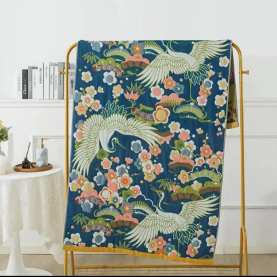 亲肤柔软浴巾-仙鹤