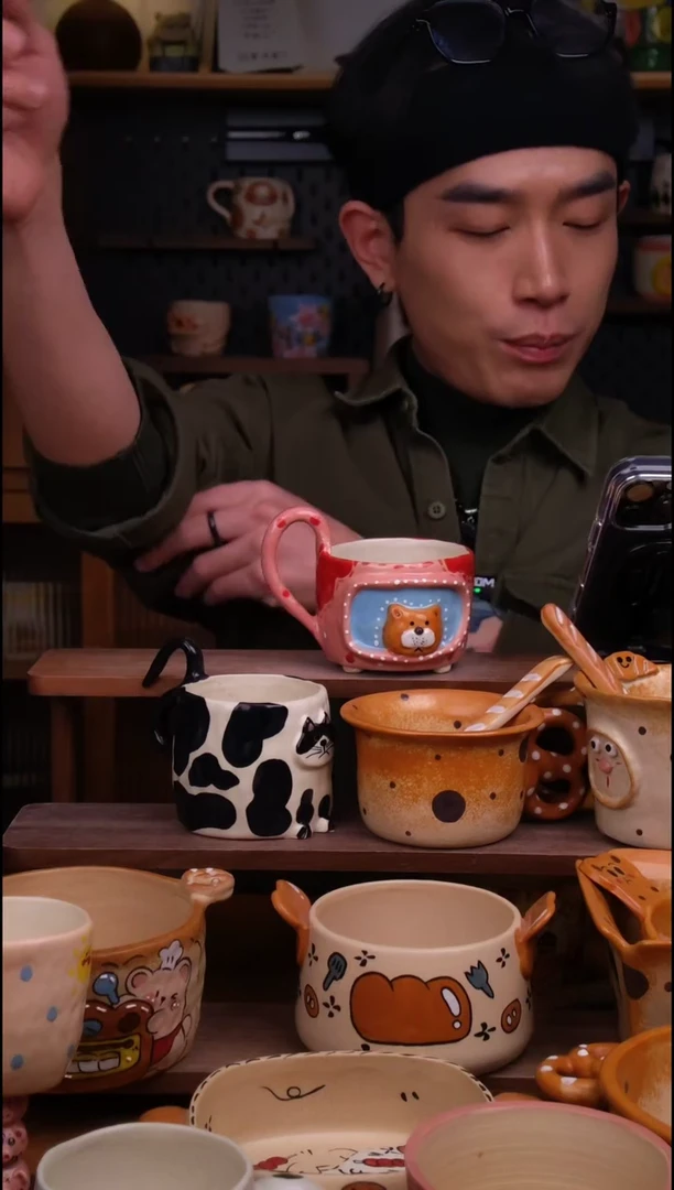 杯子陶景德镇可爱设计师款陶瓷